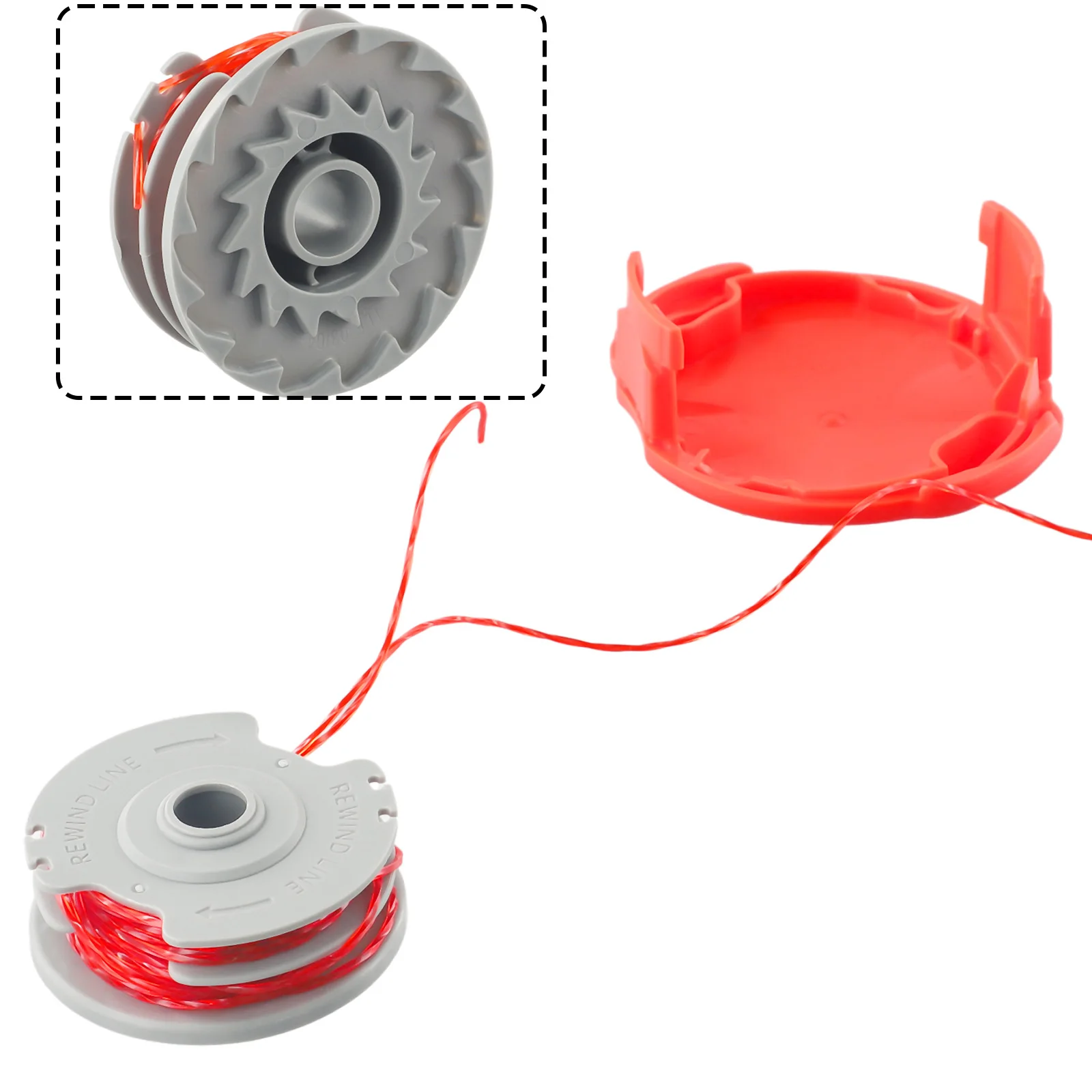 Replacement Line and Spool Cap Cover for Flymo Trimmers with Quick Installation for Enhanced Trimming Efficiency