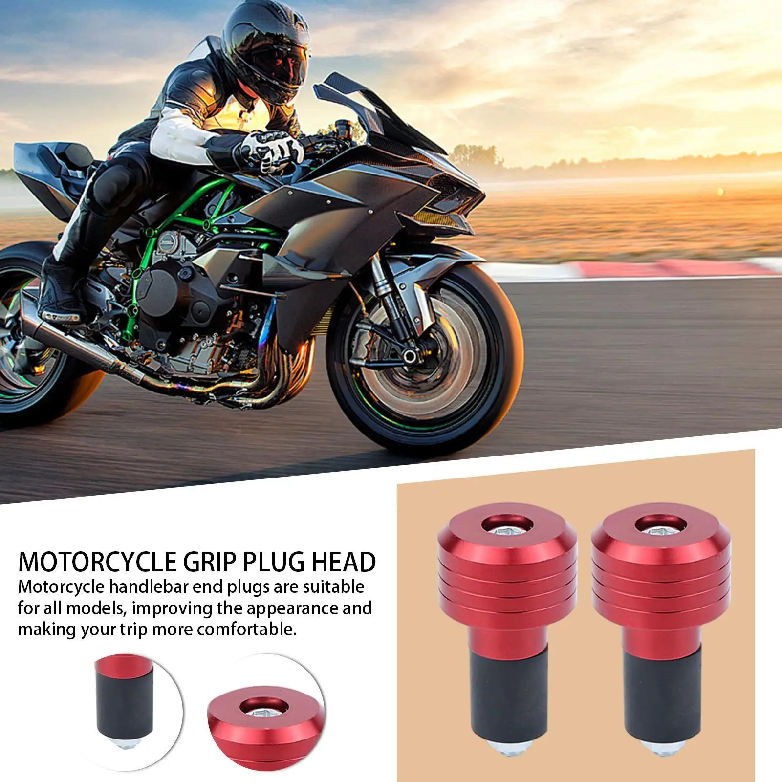Universal 2Pcs Alloy Motorcycle Grip Ends Anti-Vibration Handlebar End Plugs Handle Bar Slider Caps Weighted Plugs Modification