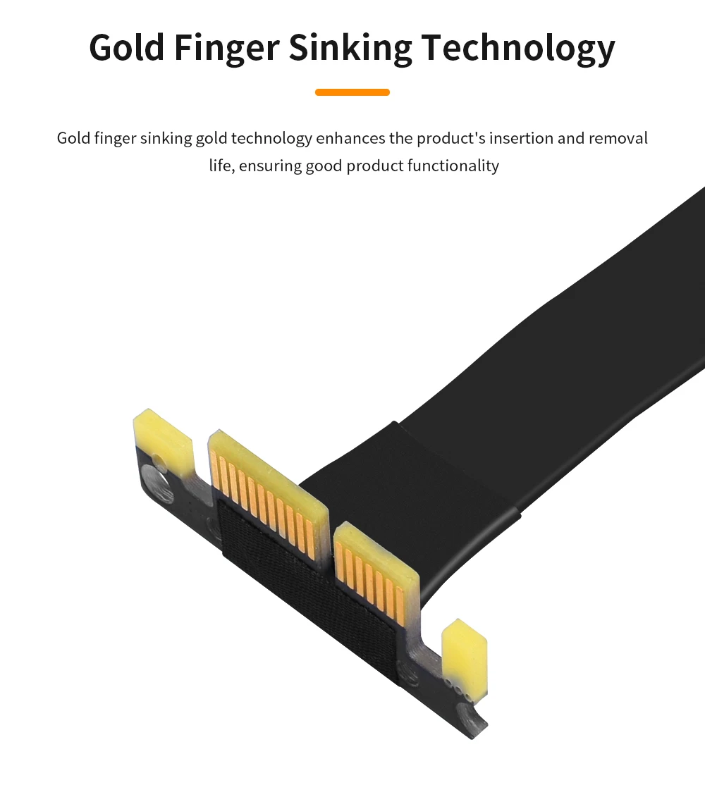 TISHRIC PCIE4.0 3,0 bis 1X/4X bis 4X Riser-Kabel PCIE X1 X4 Verlängerungskabel Dual 90 Grad rechtwinkliger Adapter Hochgeschwindigkeits-Extender – Detail 10