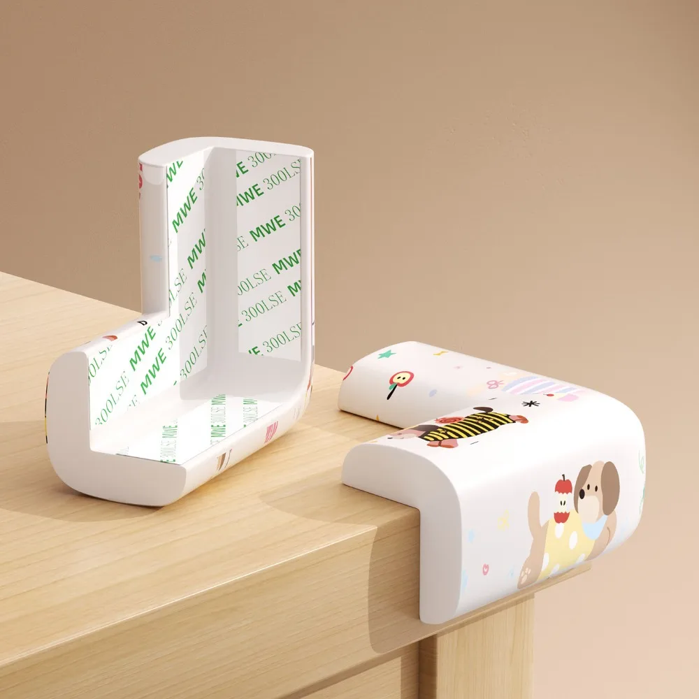 

4 шт., защита для края стола с мультяшным узором, угловая безопасная самоклеящаяся подушка для предотвращения столкновений, мягкая утолщенная защита для угла стены