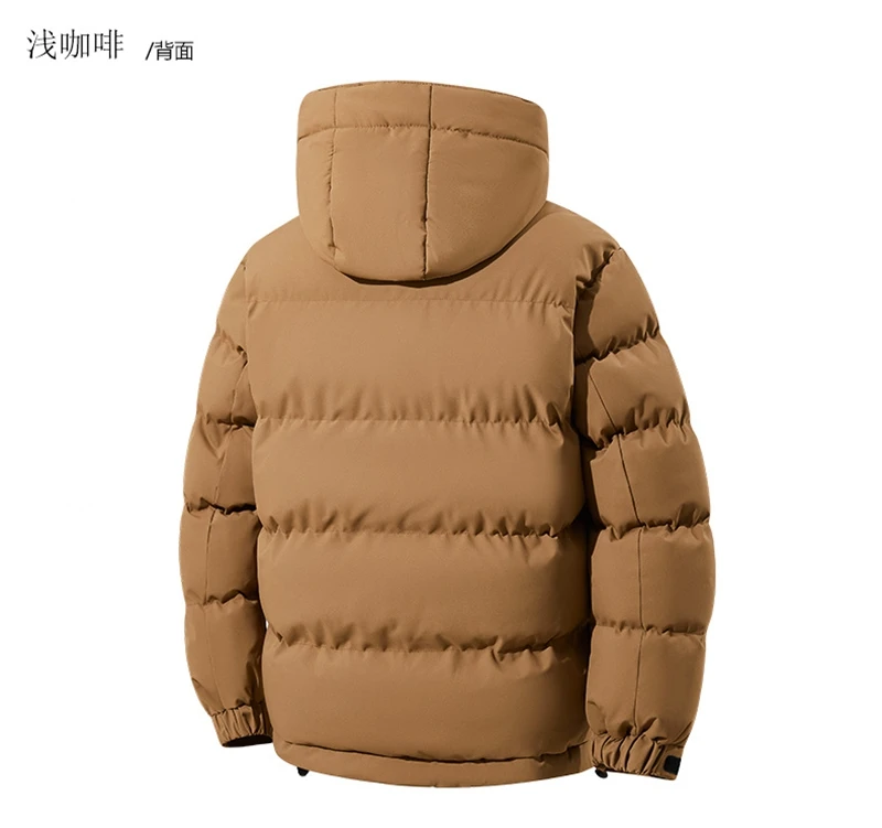 Men Plus Size Hooded Cotton Coat L-8XL Winter Thickened Warm Puffer Jacket for Big Tall Guys 140kg Casual Versatile Trendy Style