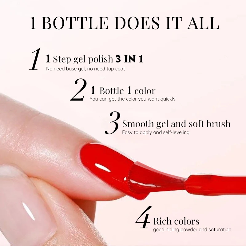 UR SUGAR 6Pcs/Set Christmas Nail Gel Set 3 IN 1 1-Step Gel Nail Polish Non-Toxic Easy Apply Festival UV Gel Nail Art Varnish Kit