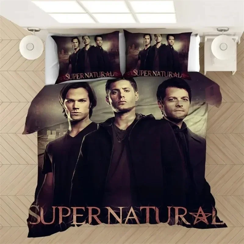 Supernatural TV Series Sam Dean Bedding Set 3D Printed Suitable for Bedroom Duvet Cover Set With Pillowcases Kids Home Textile