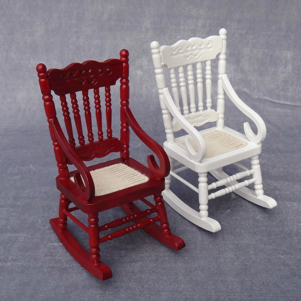 Dollhouse Accessory Mini Classic Rocking Chair Model