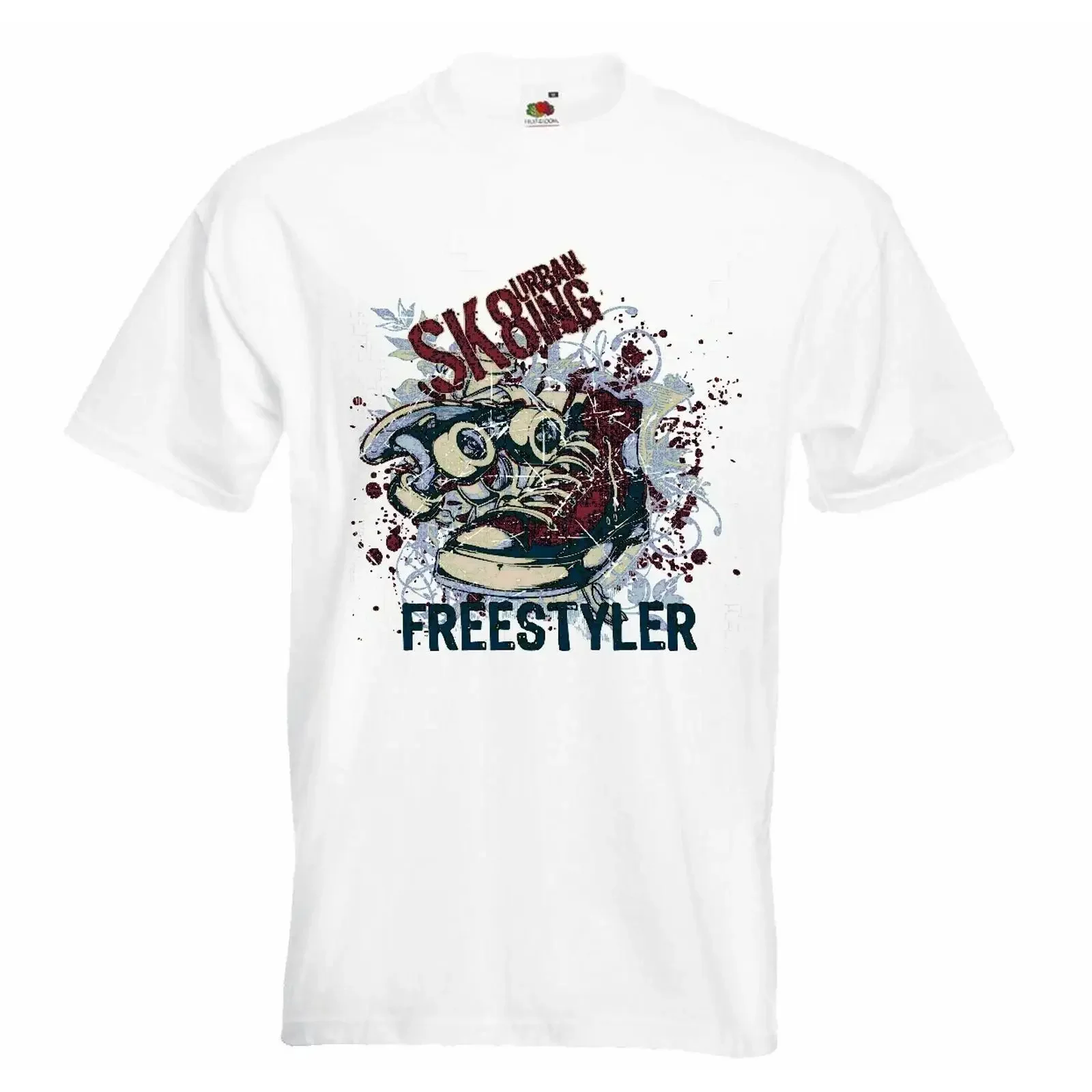 T Shirt FREESTYLER SKATEBOARD LONGBOARD TURNSCHUHE SNEAKER vintage Washed Soft Top For Everyday Wear streetwear Slightly