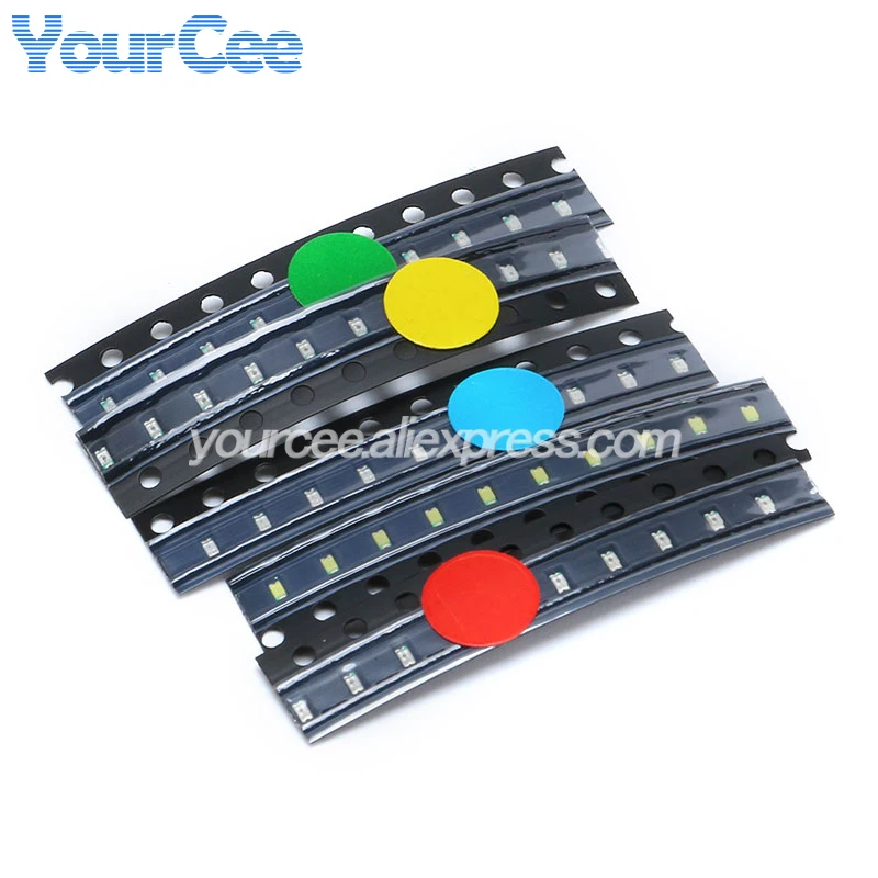100pcs/50pcs 1206 0402 0603 0805 SMD LED Diodes Component Package Kit DIY White Red Blue Green Yellow Super Bright
