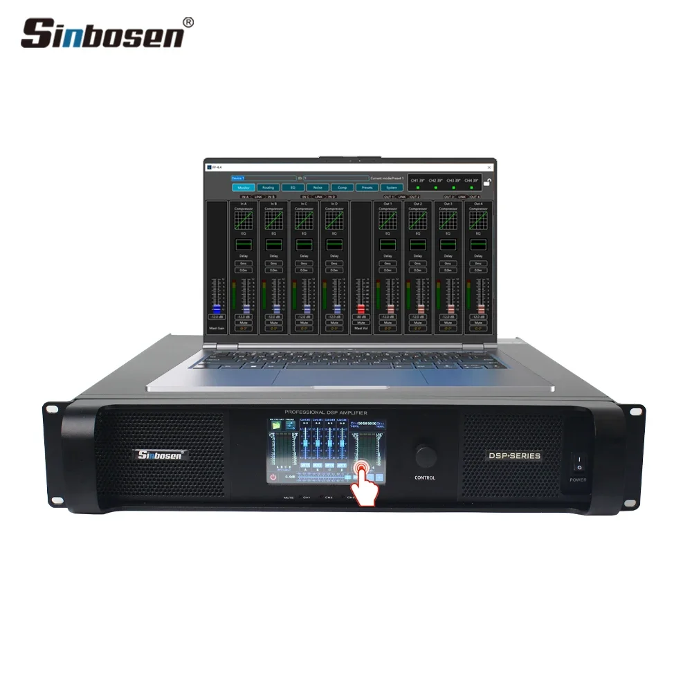 Sinbosen DSP-20Q dsp fir active amplifier 2000 watts DSP class td power amplifier 4 channel