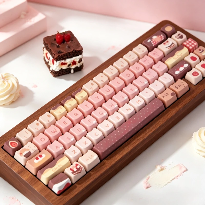 PBT Keycaps 130 Keys Mao Profile Custom Dye-Sublimation Cute Cat-shaped Keycaps For Cherry MX Swithes Mechanical Gaming Keyboard