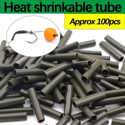 100pcs Carp Accessories Fishing Hook Kicker Aligner Heat Shrinking Tube Hook Line Angle Sleeve For Fishing Rig Terminal Tackle