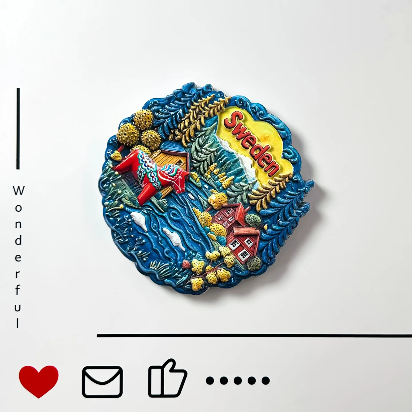 Sweden, Dalana, Creative Scenery, Cultural Symbols, Red Horse, Tourism Commemoration, Refrigerator Stickers