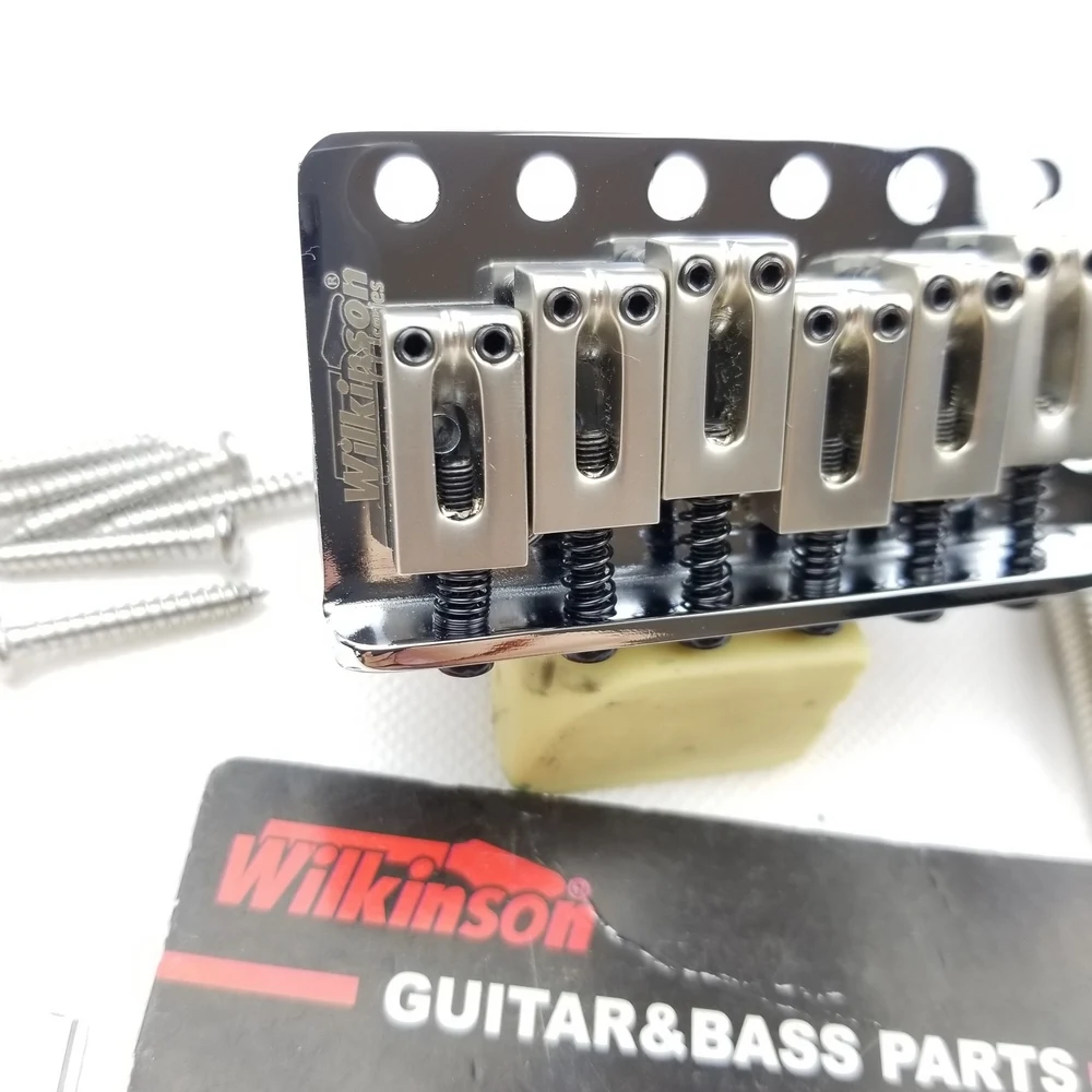 Wilkinson 6 Screw Type ST Electric Guitar Tremolo System Bridge for ST Guitar Chrome Silver WOV02