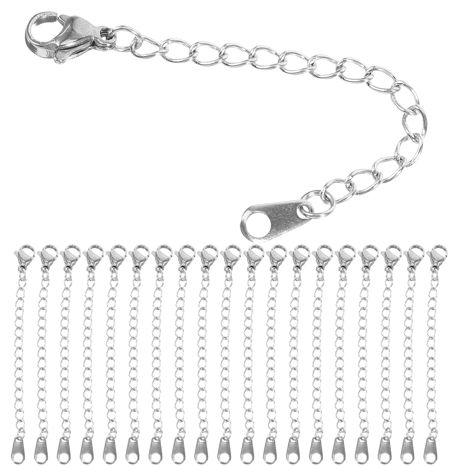 

Necklace Extender Chain Necklace Chain Extender DIY Jewelry Making Stainless Steel Lobster Clasp Bracelet Anklet Extensions