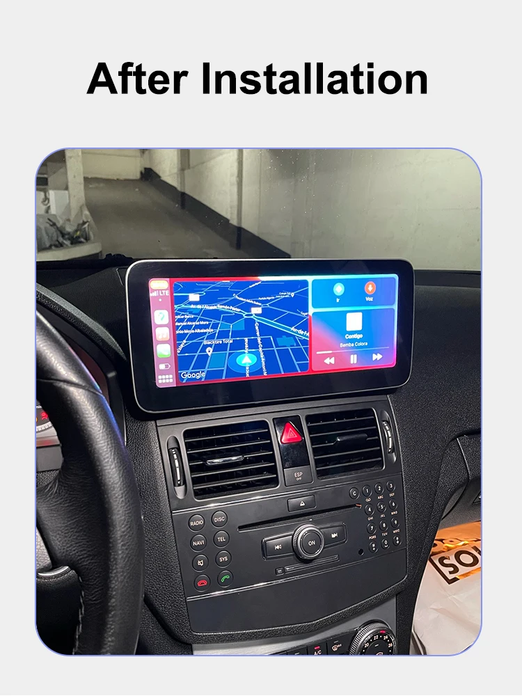 Autotop 10.25 "2din android 13 Autoradio Multimedia-Video-Player für Mercedes Benz C Klasse w204 s204 ntg 4,0 2013-2015 Carplay – Detail 4