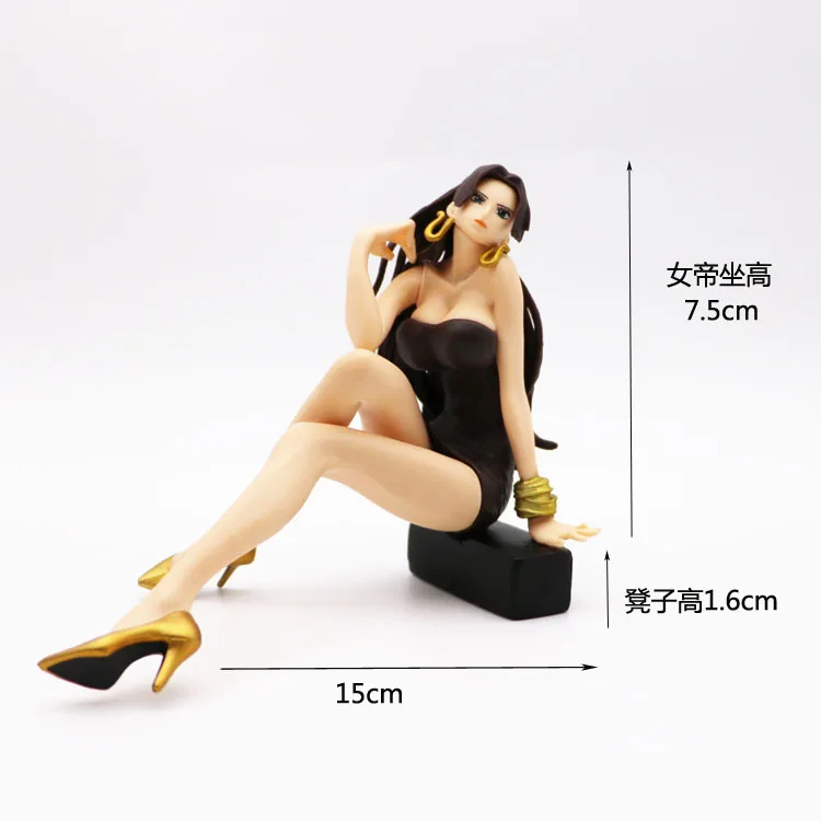 One Piece Anime Girl Figures Boa Hancock z symulowaną kamienną podstawą Figurka Model Lalka Ozdoby kolekcjonerskie Prezent dla fanów Zabawki dla dzieci