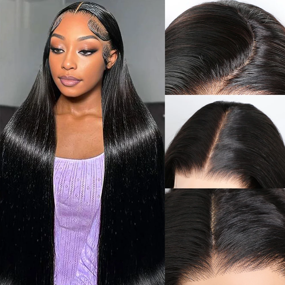 

Alibele Straight Wholesale Pre Plucked Lace Front Wigs Easy Install 4x4 Transparent Lace Closure Wigs Human Hair Wigs For Women