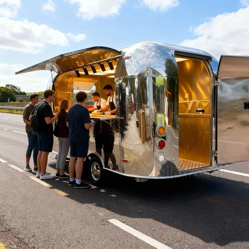 Customizable Factory Wholesale Price Food Trailer Convenient Mobile Food Truck Outdoor Popular Fast Food Trailer for Sale