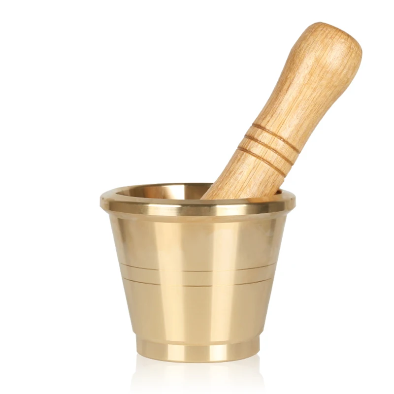 Large Size Copper Pestle And Mortar Brass Garlic Smaer Medicine inding Poer inder Kitchen Cooking Tool Metal Material