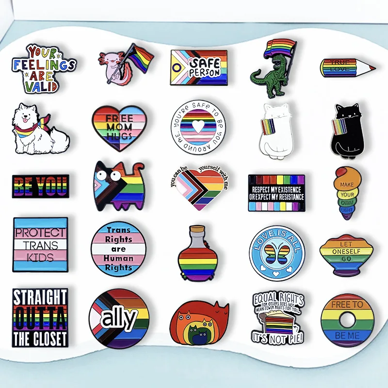 

25 Creative Rainbow Series Metal Badges Spilla Brooches Pins Clothing Backpacks Personalized Diy Trendy Decorative Accessories