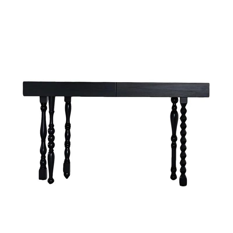 

Французский ретро-стол для прихожей из массива дерева, дизайнерский декоративный стол для входной зоны, настенный стол для прихожей.