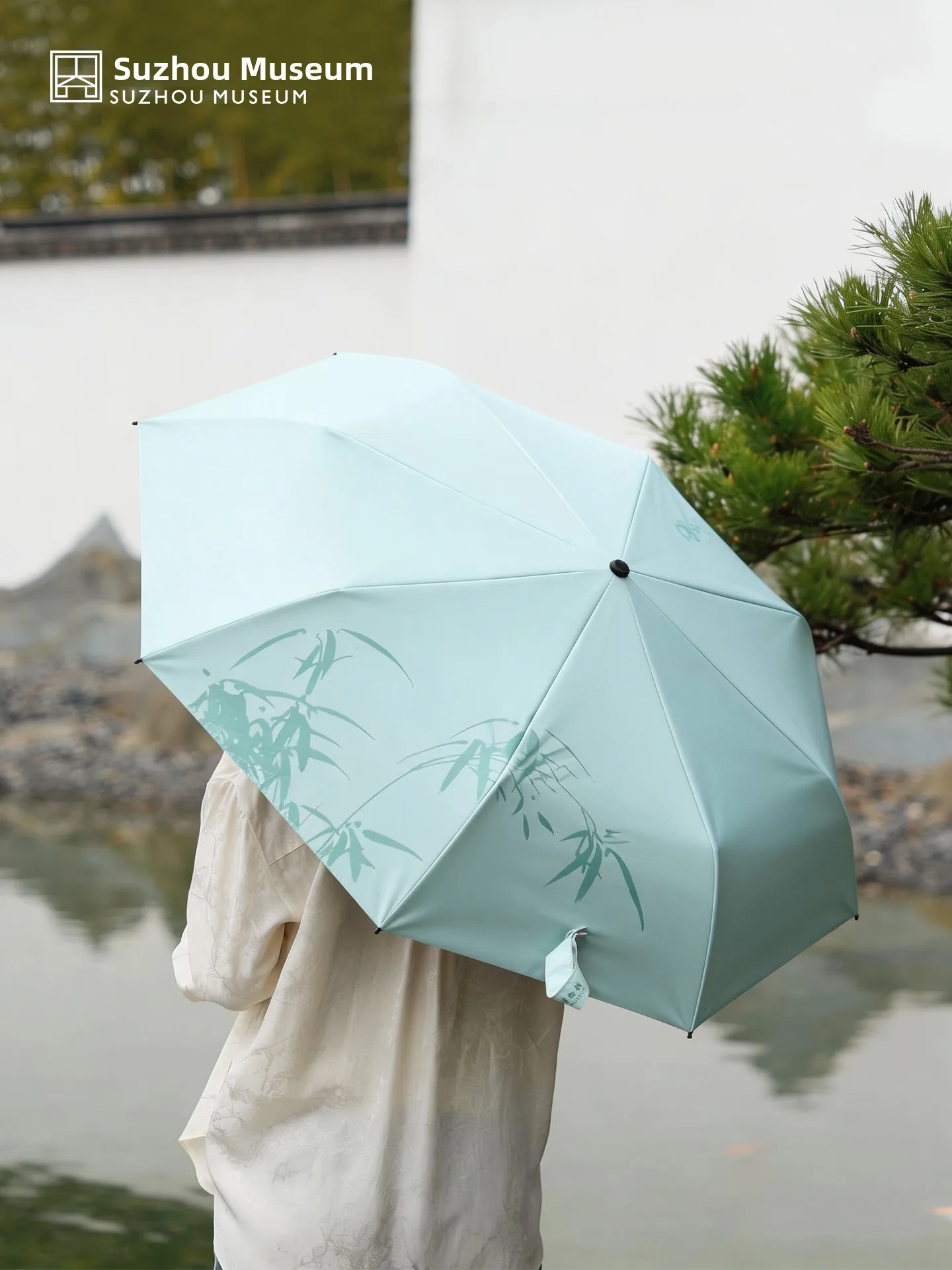 Suzhou Museum New Chinese Style Portable Sunshade Umbrella Gift for Women Compact Foldable Rain And Sun Umbrella High UV Prot...