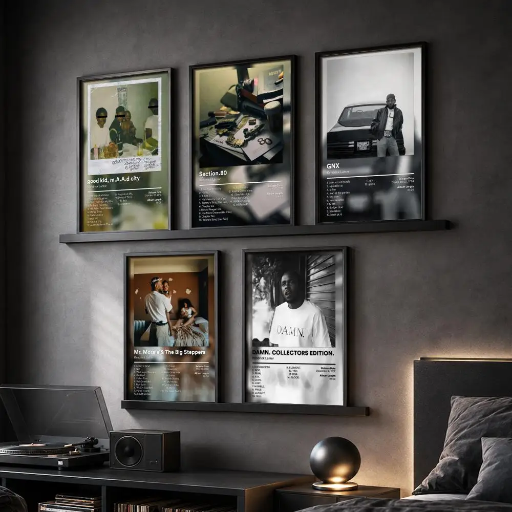 K-Kendrick Lamar Singer Rapper Painting Calligraphy Canvas Poster Hallway Bedroom Living Room Home Bar Decoration Interior Wall