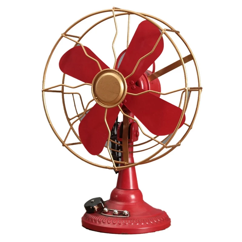 Simulation Electric Fan Vintage Model Crafts Bar Cafe Decoration Ornaments Photography Prop Retro Fan Furnishings