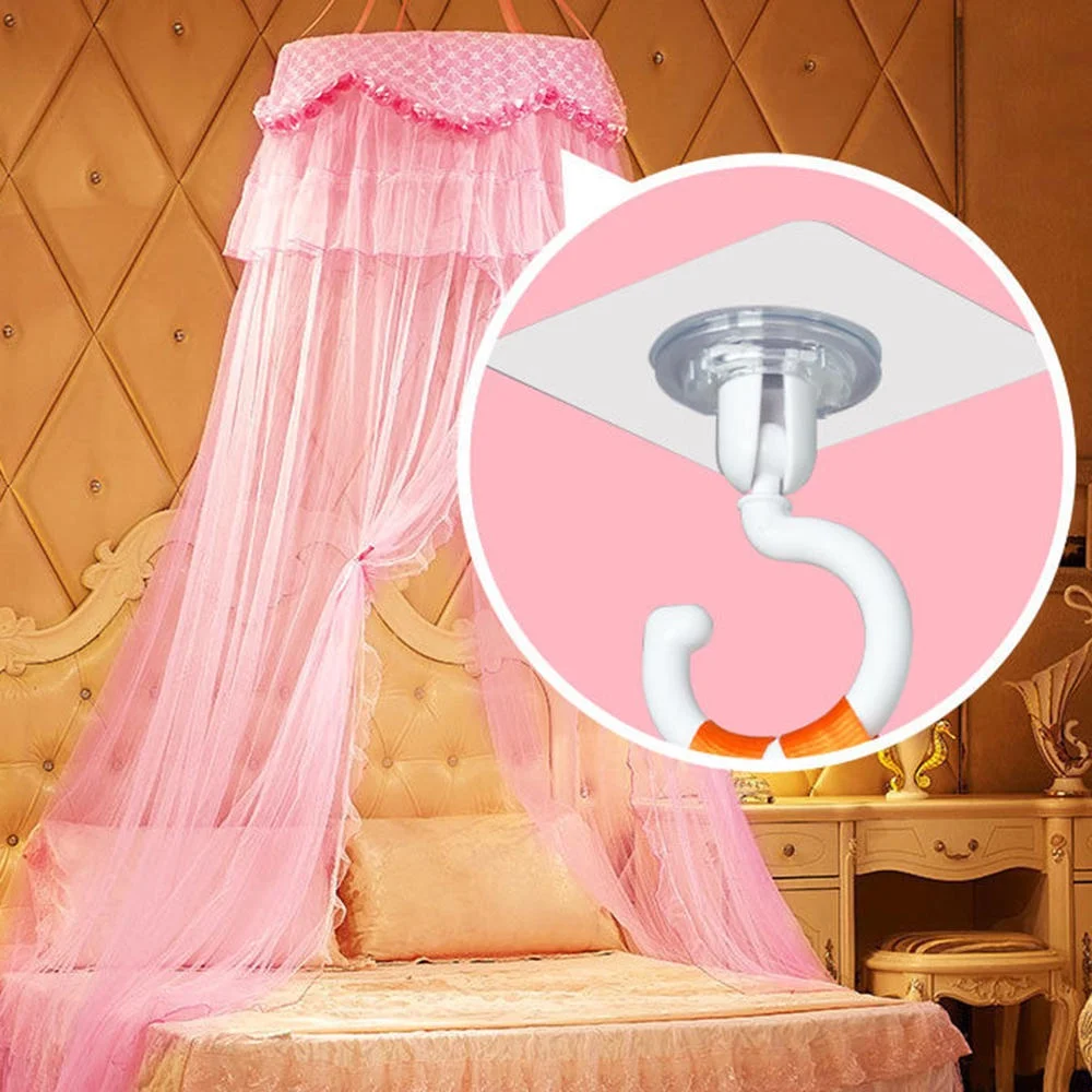 1/3 Pieces Transparent Ceiling Hook 360° Rotatable Ceiling Wall Hook Home Multifunctional Kitchen Bathroom Self-Adhesive Hook