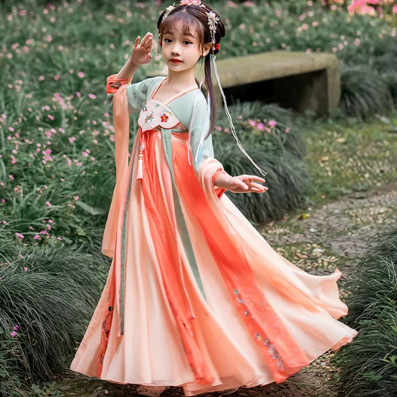 

Spring Summer High End Embroidery One-Piece Hanfu Skirt 100% Polyester Zhongda Tong Fairy Dress Long Length Traditional Costume