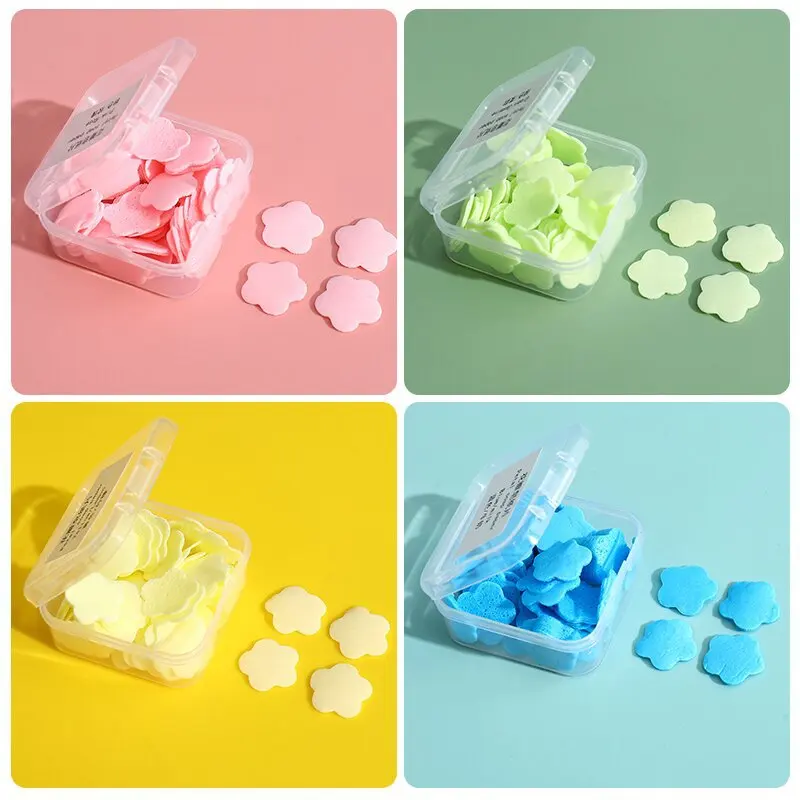 Mini Cleaning Soaps Portable Disposable Hand Washing Soap Papers Scented Slices Washing Hand Bath Travel Soap Cleaning Supplies