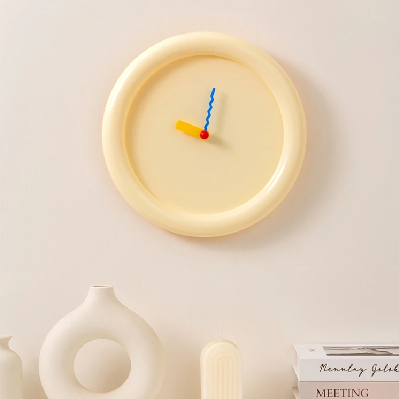 30CM Round Clock Home Wall Table Decoration Desktop Mute Wall Clock Can Be Vertical Clock Living Room Decoration Accessories