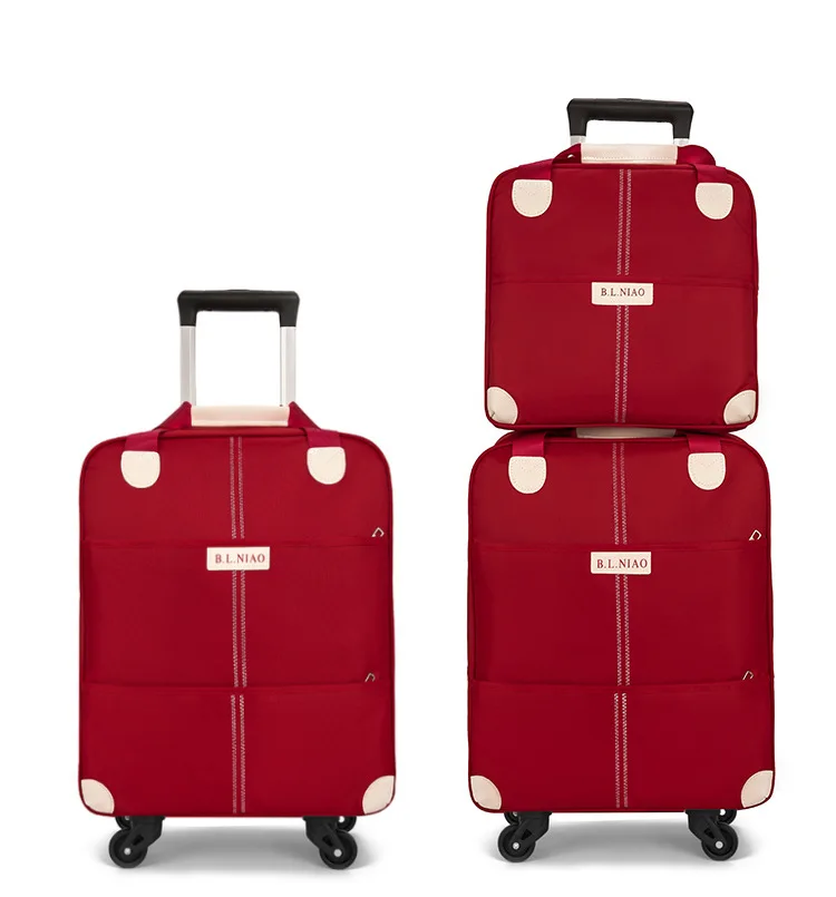 

4 Wheel Luggage with Handbag Set Luggage Spinner Soft Shell Lightweight Soft Edge Expandable Rolling Travel Luggage Set