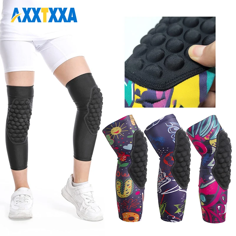 1Pcs Crashproof Knee Support Protective Honeycomb Sport Leg Knee Pads Gear Breathable Knee Brace For Kids Child Sports Football