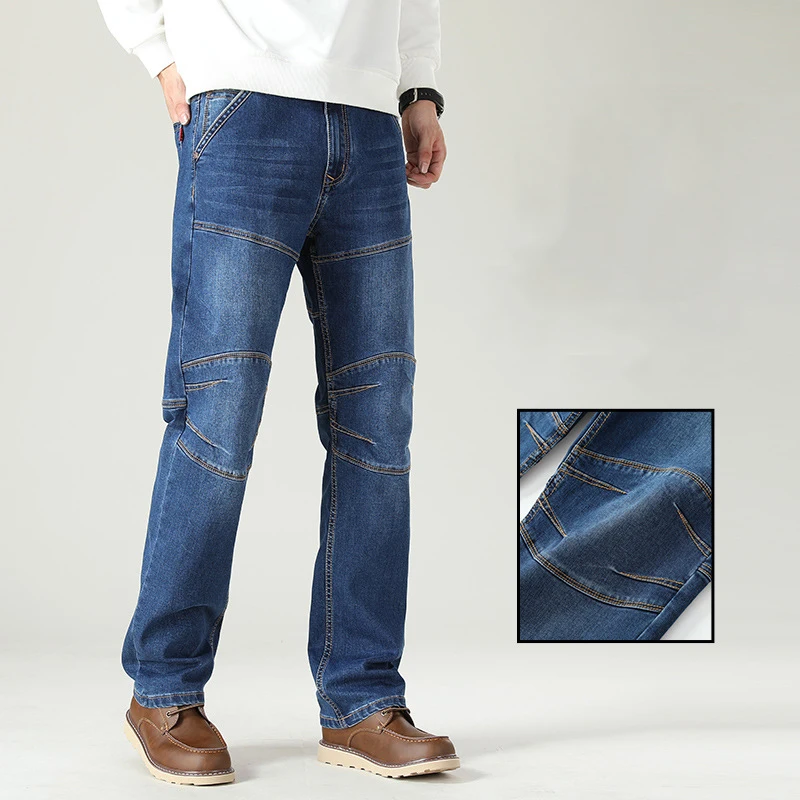 Men\'s Straight Loose Tactical Trousers Casual Stretch and Wear-resistant Jeans Men\'s Outdoor Sports Jogging Cargo Pants Ropa