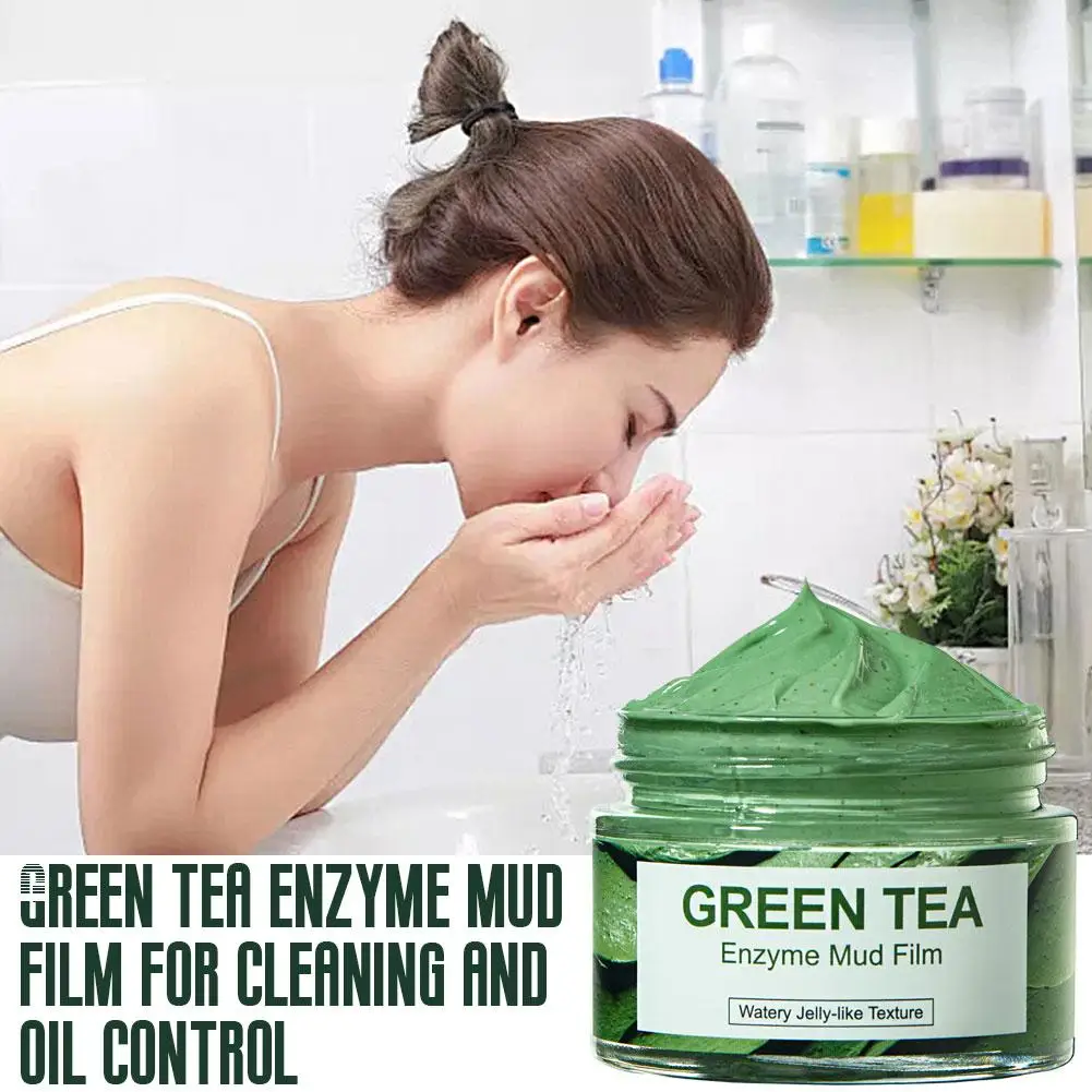 Green Tea Enzyme Mud Film Cleaning, Deep Moisturizing, Blackhead Removing, Mouth Closing, Yellowing Removing, Facial Mask