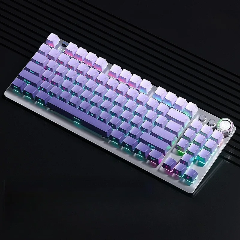 

Keyboard gradient side carved the third mock examination mechanical keyboard 2.4G wireless bluetooth wired video game 87 keys