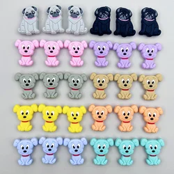 10PC DIY Cartoon Dog Silicone Beads Nipple Chain Bead Pen Bead  Jewelry Accessories Focal Bead Food Grade Silicon For Baby Toys