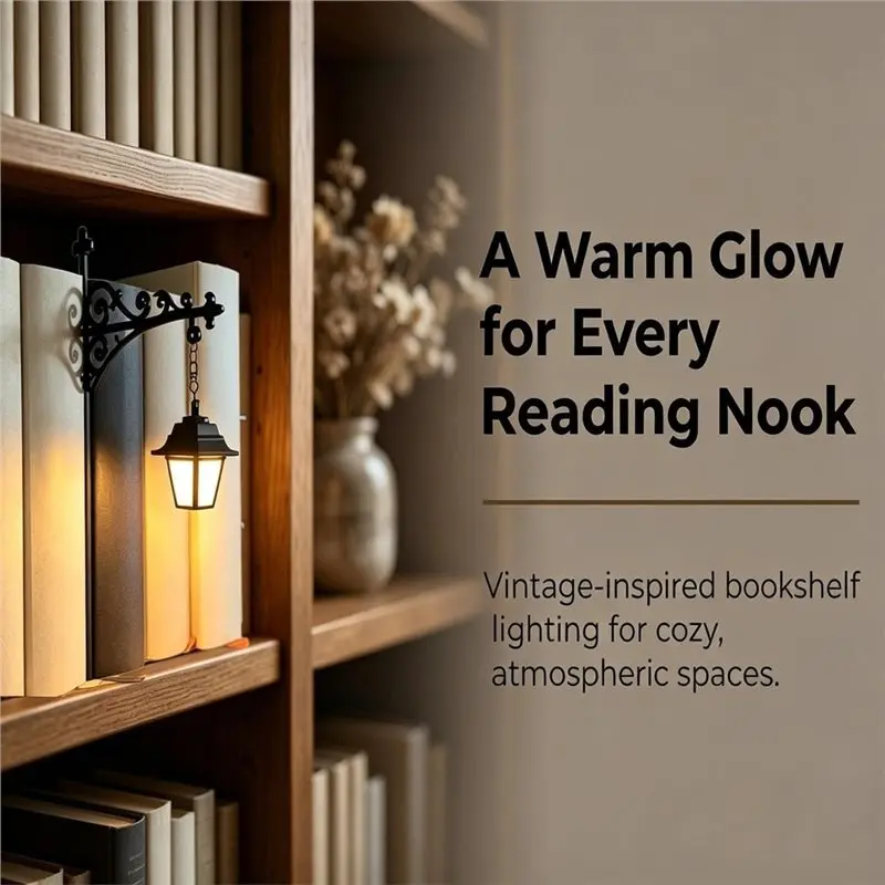 【THANKSGIVING DAY】Library Lantern-Reading For Bookshelf Lighting, Decorative Book Shelf Light For Bookworms, Led Books Nook