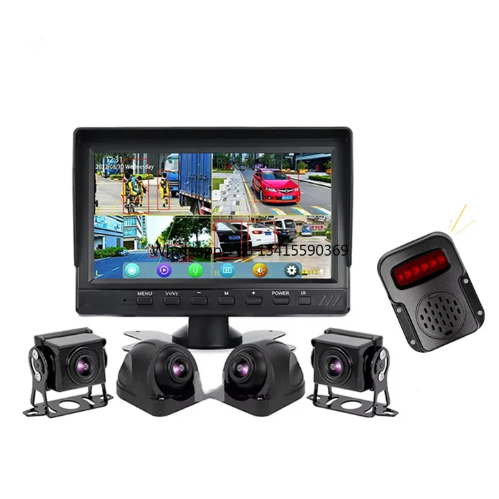 

7-дюймовый 4-канальный монитор камеры заднего вида 1080P AHD ночного видения 4 видеовхода для вилочного погрузчика BSD Система сигнализации 1 год гарантии