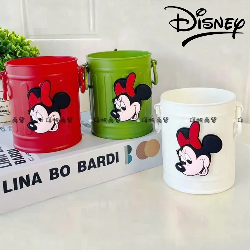 

Disney Minnie Mouse Pen Holder Pencil Storage Box Anime Desktop Makeup Brush Organizer Decoration Women Girls Stationery Holder