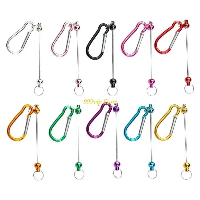 

C90C 10pcs Beadable Metal Cayckain с карабинером для походов для кемпинга