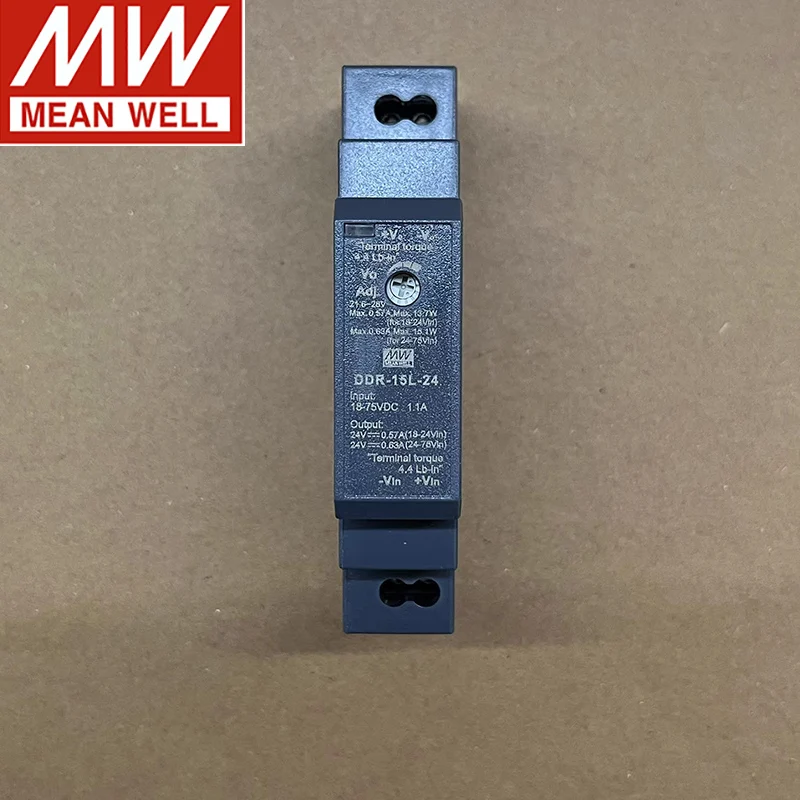 MEAN WELL DDR-15L Serie DDR-15L-3.3 DDR-15L-5 DDR-15L-12 DDR-15L-15 DDR-15L-24 DIN-Schienenmontierter DC-DC-Wandler