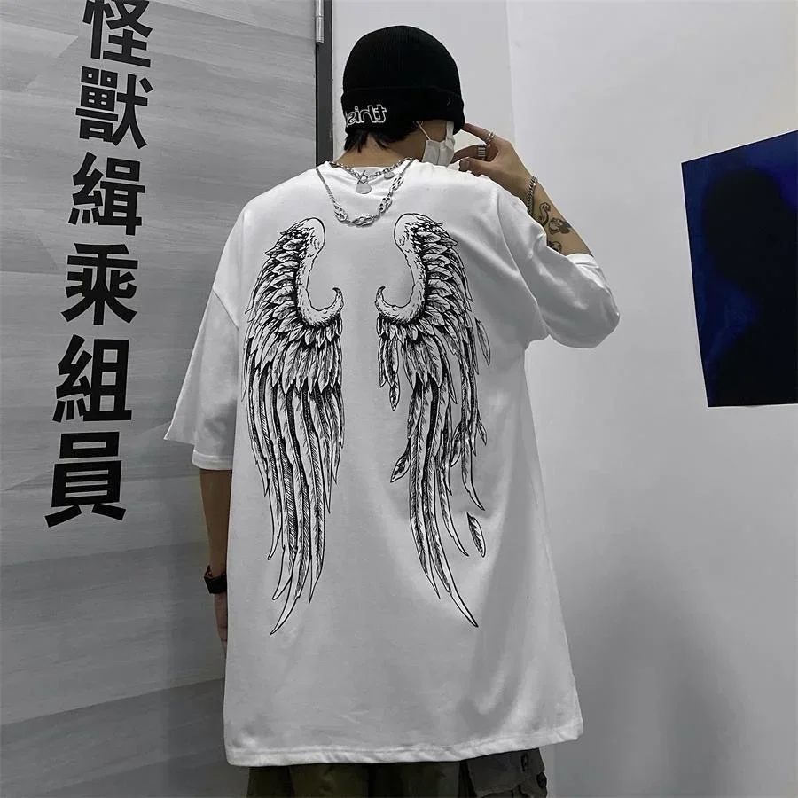 Men's Short Sleeve T-shirt Summer Pure Cotton Oversized Y2k Streetwear Hotel Moon Furious Soft Graphic Clothing Berserk Tops