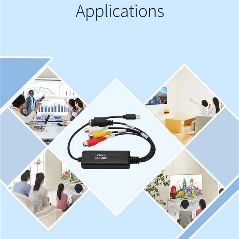Adaptador de captura de vídeo da placa de captura de vídeo GOOD-TYPE-C VHS para captura de vídeo DVD para celular/PC