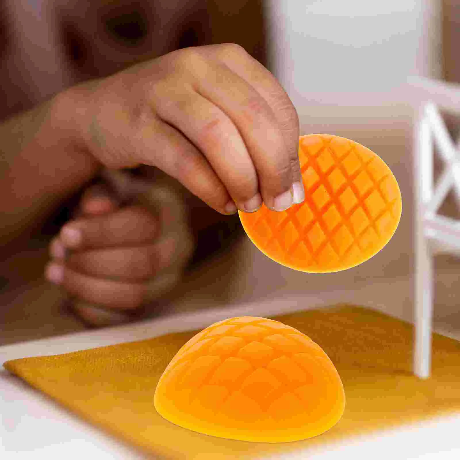 5 Pcs Scratch Remover Artificial Mango Photography Props Fake Fruit Simulation Slice Models Lemon