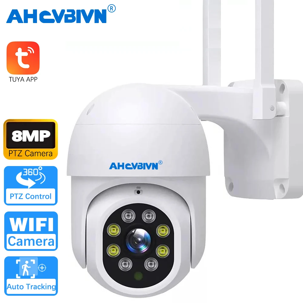 

Tuya App 8MP 4K Outdoor WiFi PTZ Security Camera AI Human Detection Wireless Home Security Protection SmartLife Home Cctv Cam