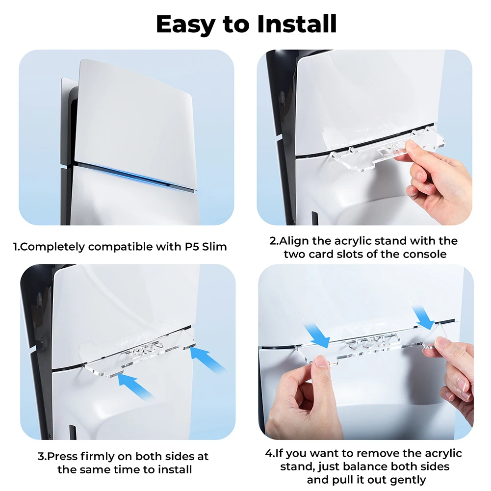 ل PS5 سليم وحدة التحكم الأفقية حامل سطح المكتب قاعدة دعم حامل الاكريليك المضيف تخزين الرف شفافة ل بلاي ستيشن 5 سليم