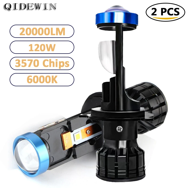 

P5 Headlight H4 H7 Auto Conversion Beam Super Bright 120W LED Turbo Fan Lights for Vehicles Lamp Projector High Power Fog Lense