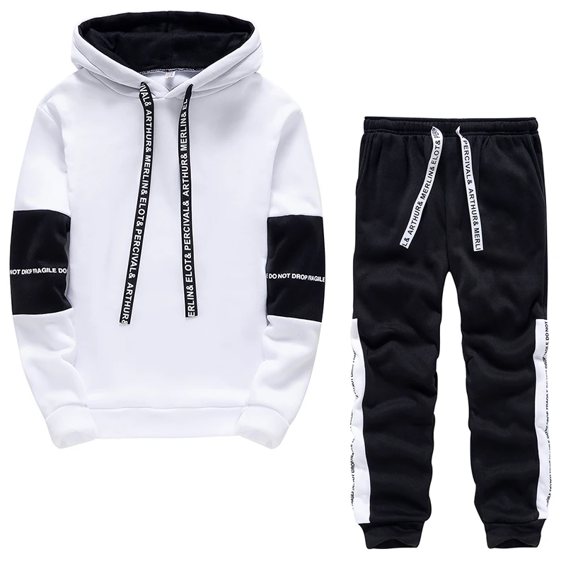 

Men Tracksuit Set Autumn Winter Hoodies Sweatshirt Men's Sportswear 2 Pieces Hoodies Set Casual Pullover Hoodies Men Clothing