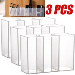 Wall Mounted 3Grids Jewelry Box Cabinet Self-adhesive Sundries Storage Box Eyebrow Pencil Lipstick Lip Glaze Organizer