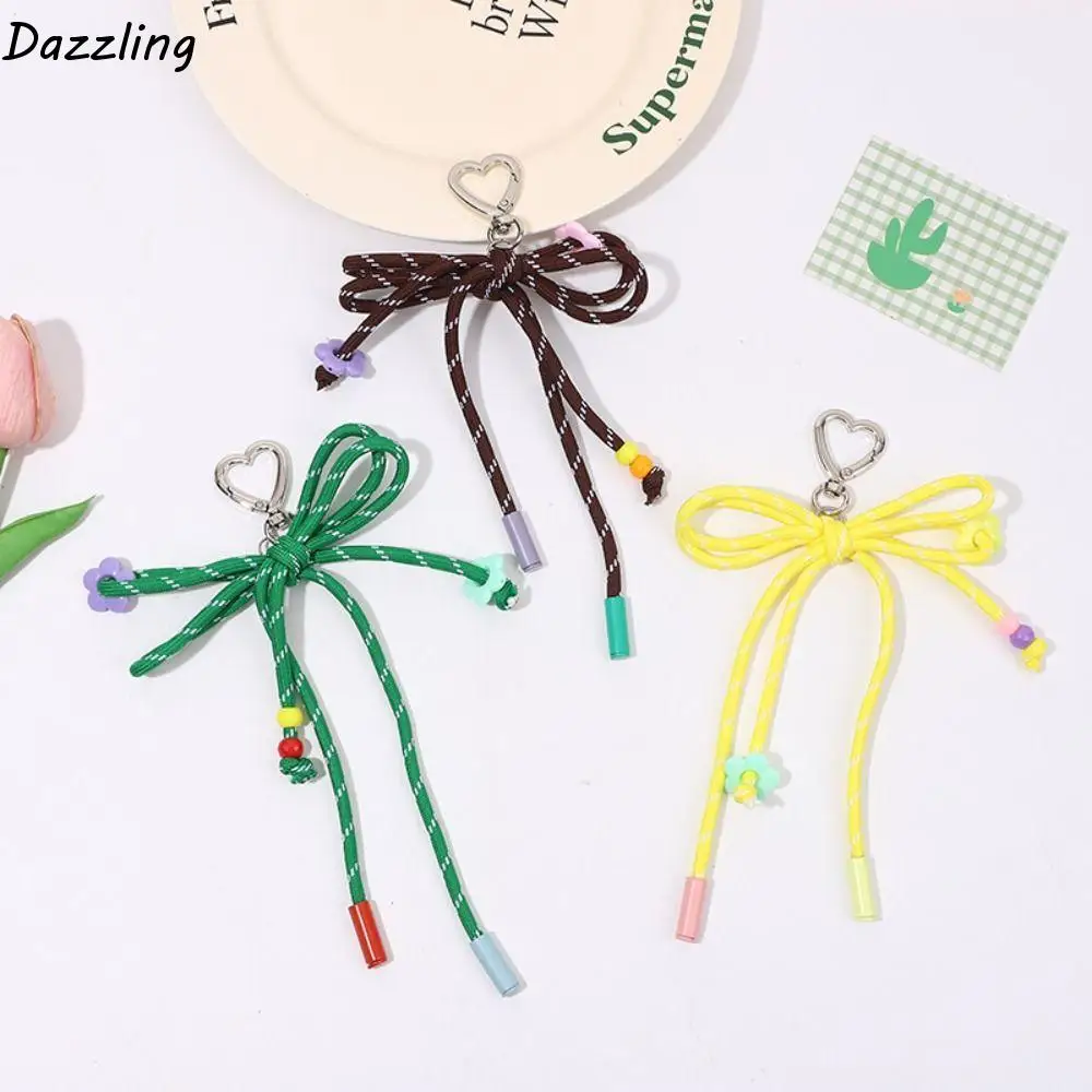 Cute Nylon Weaving Rope Nylon Key Lanyard Macaroon Woven Bracelet Hanging Rope Easy To Use Elegant Color Braided Keychain Purse